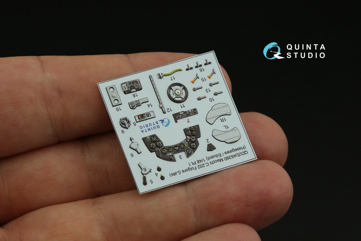 Quinta Studio QDS-48390 Macchi C.202 Folgore Late 3D-Printed &amp;amp; coloured Interior on decal paper (Hasegawa/Eduard) (Small version) 1/48 – Bild 7