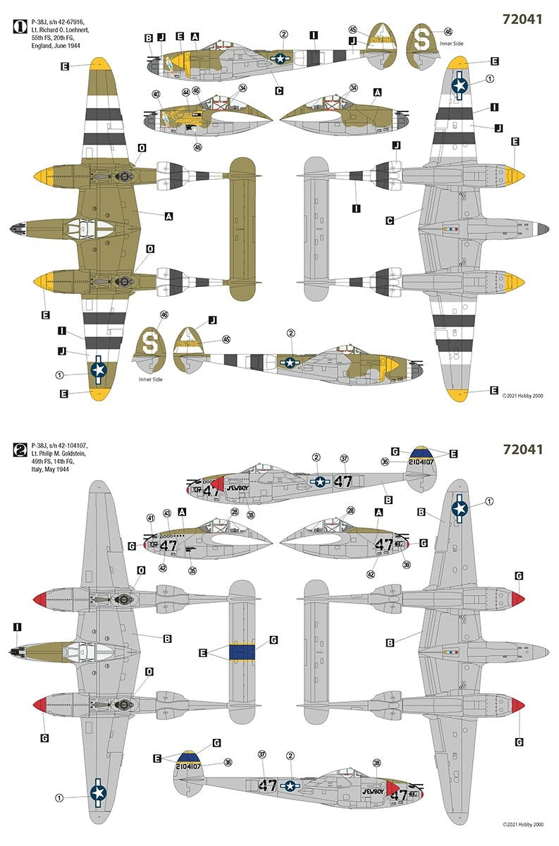 Hobby 2000 72041 P-38J Lightning - Europe 1944 1/72 – imagen 3