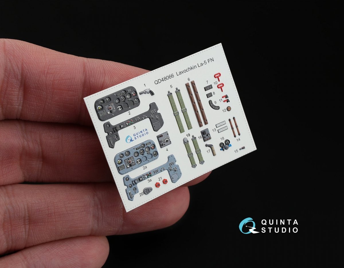 Intérieur imprimé en 3D et coloré sur papier décalcomanie Quinta Studio QD48066 La-5FN (pour kit Zvezda) 1/48 – image 3