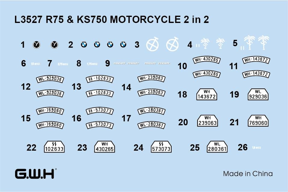 Great Wall Hobby L3527 WWII German Motorcycle R75 &amp;amp; KS750 2 in 2 1/35 – immagine 4