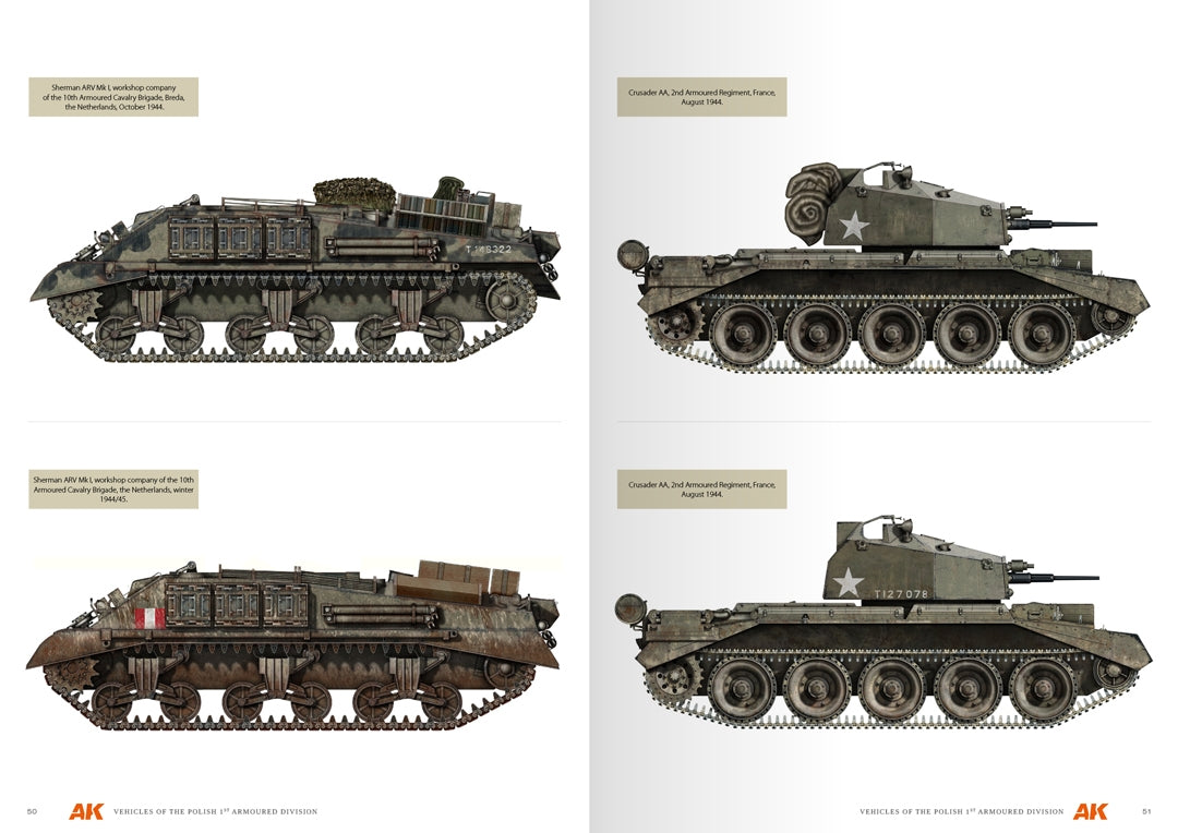 AK Interactive AK130010 VEHICLES OF THE POLISH 1ST ARMOURED DIVISION – CAMOUFLAGE PROFILE GUIDE - English – zdjęcie 8