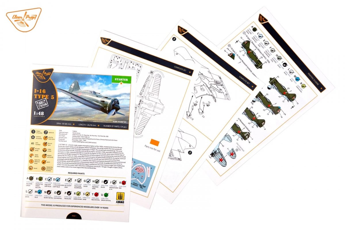 Clear Prop! CP4814 Polikarpov I-16 type 5 (early version) STARTER KIT 1/48 – imagen 23