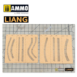 Liang 0010 Tire Tracks Effects Airbrush Stencils A – immagine 3