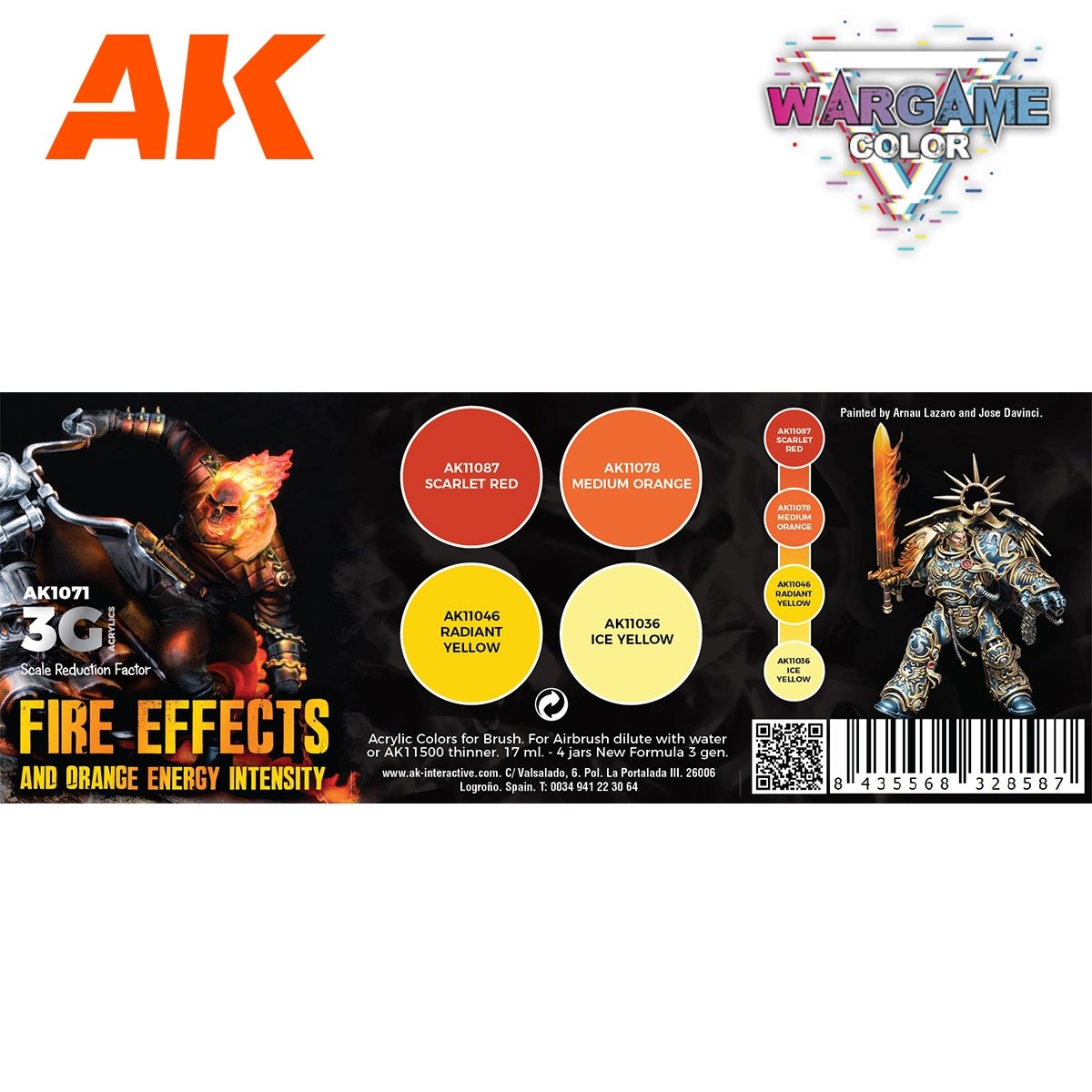 AK Interactive AK1071 WARGAME COLOR SET. FIRE EFFECTS. 4x17 ml – immagine 2