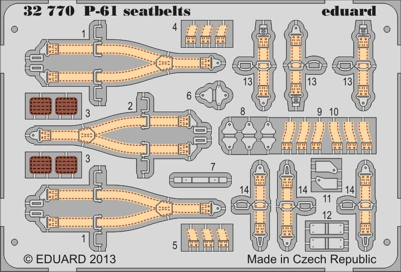 Ceintures de sécurité Eduard 32770 P-61 1/32 Hobby Boss