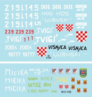 Star Decals 35-C1125 HVO - Hrvatsko Vijece Obranie (Croate). T-55 et T-55A 1992-95 1/35 – image 3