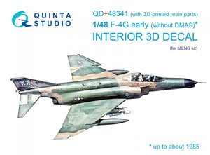 Quinta Studio QD+48341 F-4G early 3D-Printed &amp;amp; coloured Interior on decal paper (Meng) (with 3D-printed resin parts) 1/48