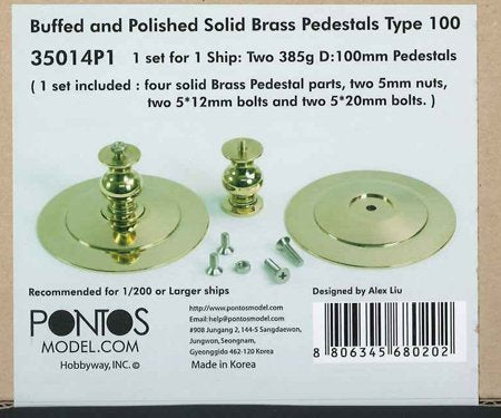 Pontos 35014P1 Buffed and Polished Solid Brass Pedestals Type 100 for Ship models – Bild 2
