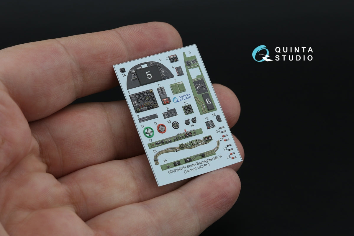 Quinta Studio QDS-48554 Bristol Beaufighter Mk.VI 3D-Printed &amp;amp; coloured Interior on decal paper (Tamiya) (small version) 1/48 – zdjęcie 4