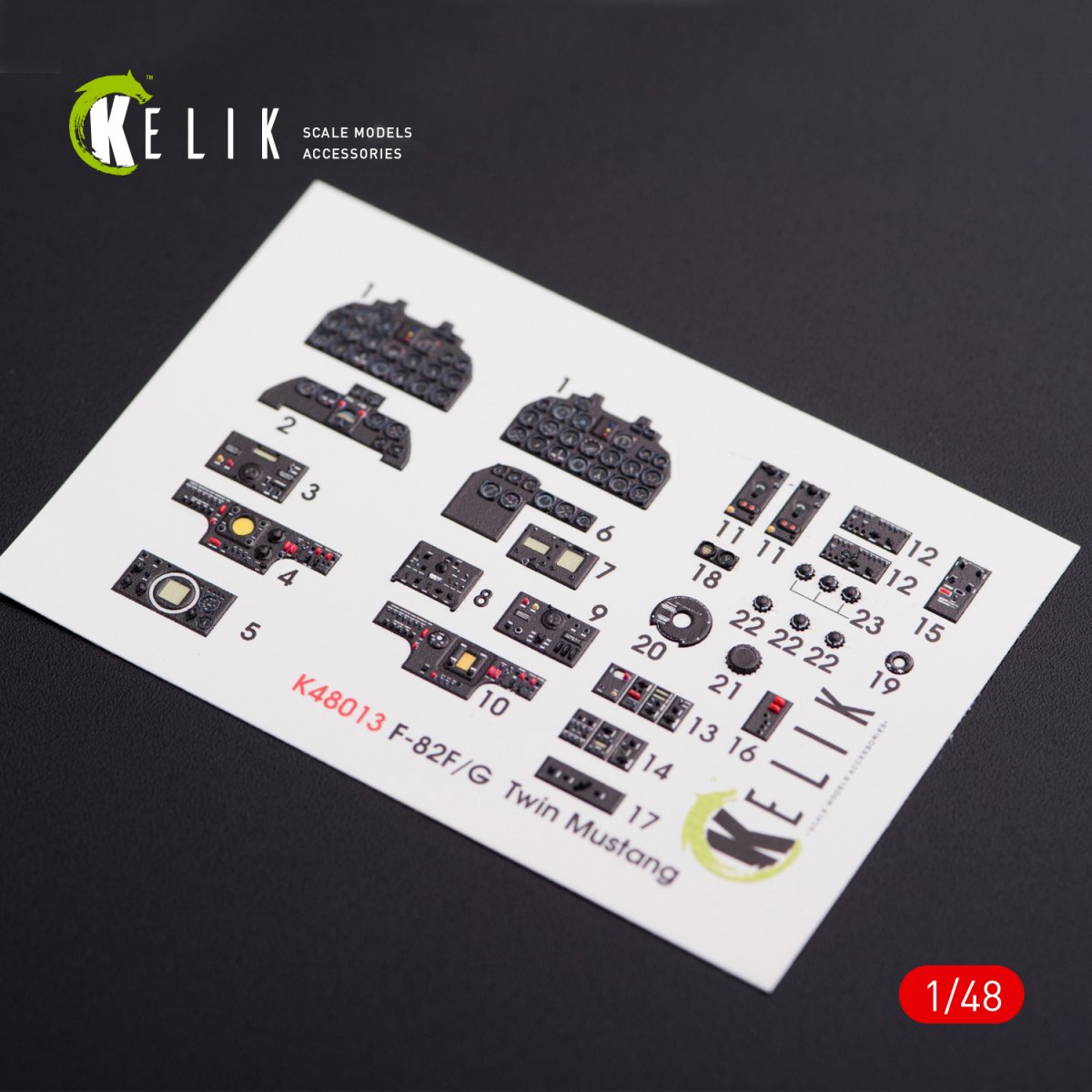 KELIK K48013 F-82 (F,G) &amp;quot;TWIN MUSTANG&amp;quot; INTERIOR 3D DECALS FOR MODELSVIT KIT 1/48 – imagen 2