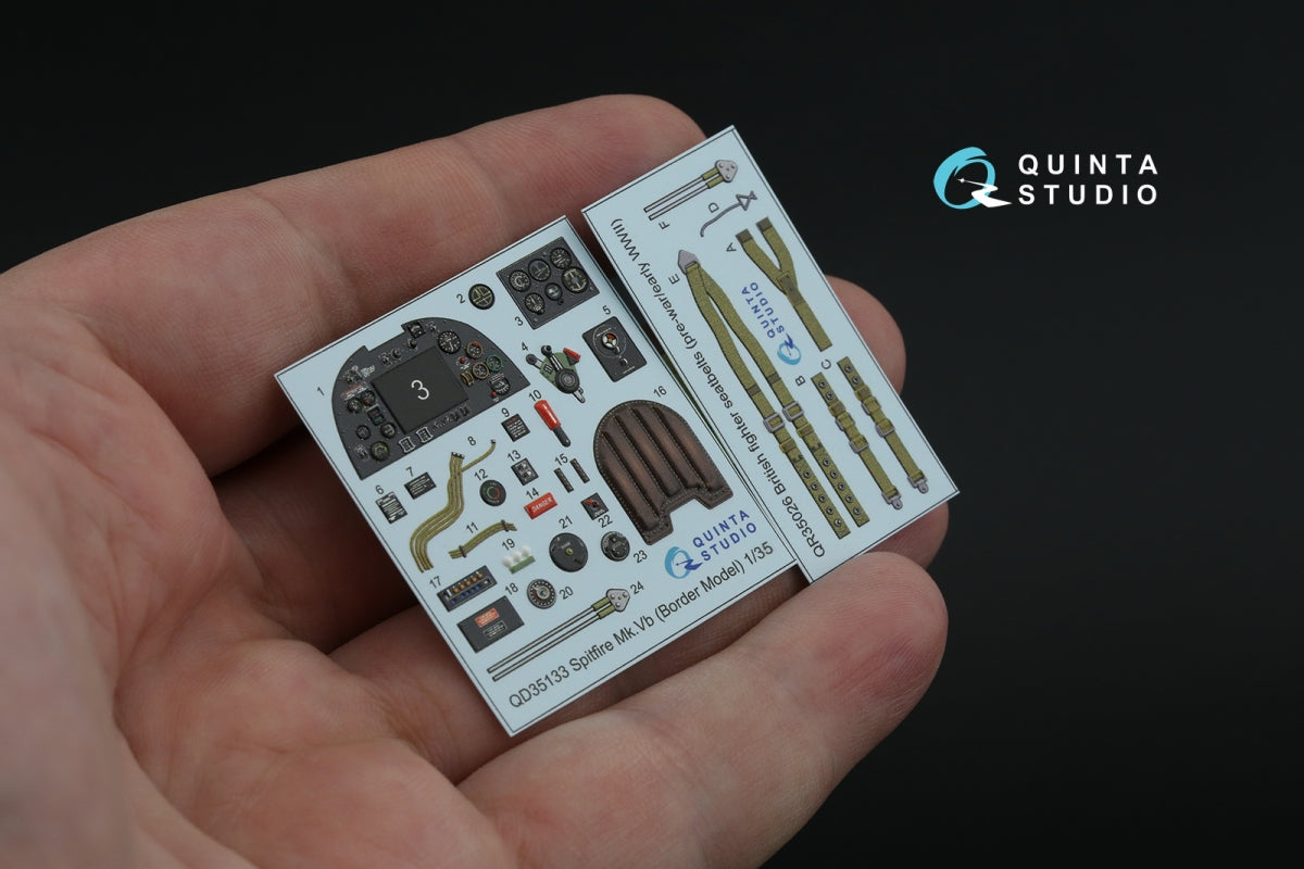 Quinta Studio QD35133 Spitfire Mk. Vb 3D-Printed coloured Interior on decal paper (Border model) 1/35 – Bild 3