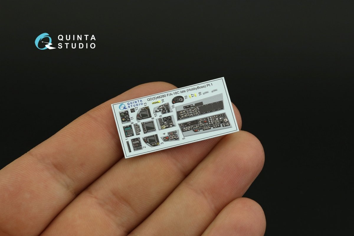 Quinta Studio QDS-48280 F/A-18C late 3D-Printed &amp;amp; colored Interior on decal paper (HobbyBoss)(Small version) 1/48 – image 9