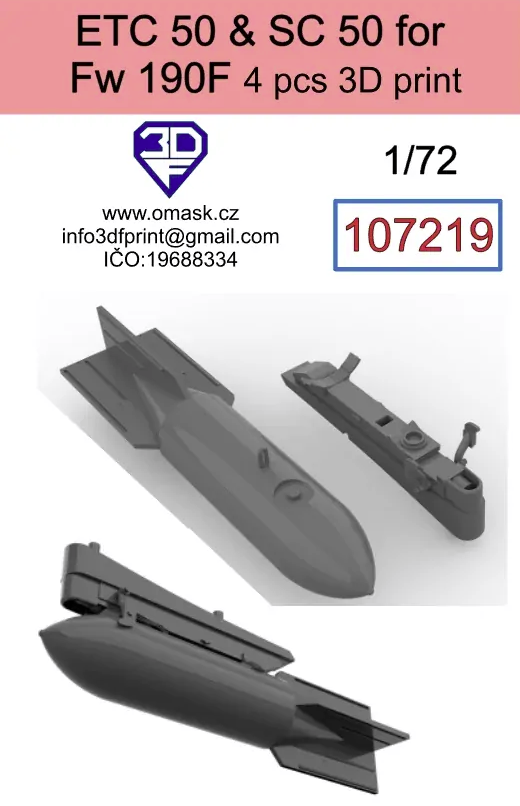 Omask 107219 ETC50 + SC50 pour Fw190F (4 pièces) 1/72