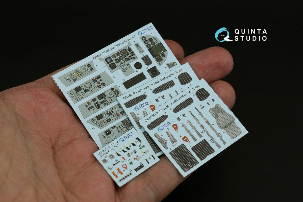 Quinta Studio QD48573 MiG-31M 3D-Printed &amp;amp; colored Interior on decal paper (Hobby Boss) 1/48 – image 11