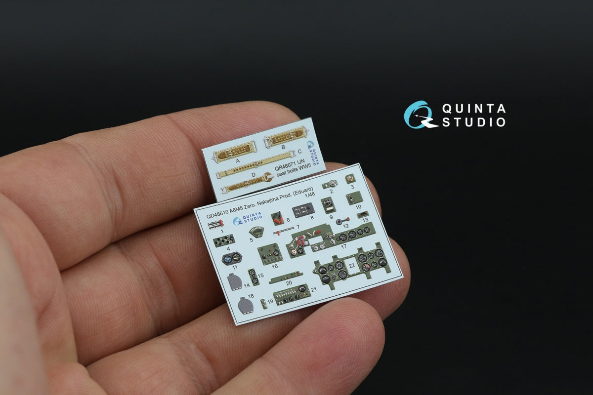 Quinta Studio QD48610 A6M5 Zero (Nakajima Production) 3D-Printed &amp;amp; colored Interior on decal paper (Eduard) 1/48 – image 8