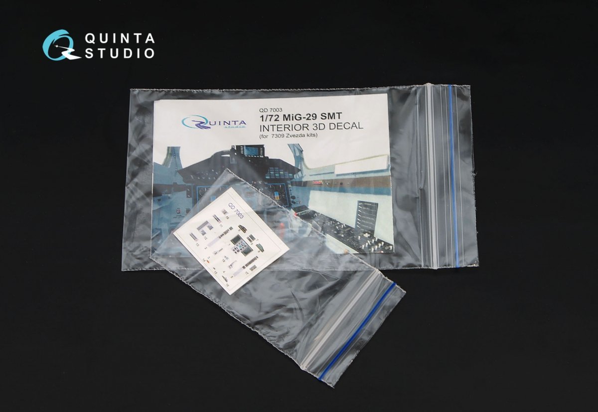 Quinta Studio QD72003 MiG-29 SMT 3D-Printed &amp;amp; coloured Interior on decal paper (for 7309 Zvezda kit)1/72 – Bild 2