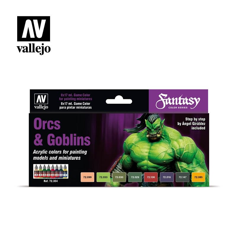 Vallejo 72304 Orcs &amp;amp; Goblins Paint Set 8x17ml