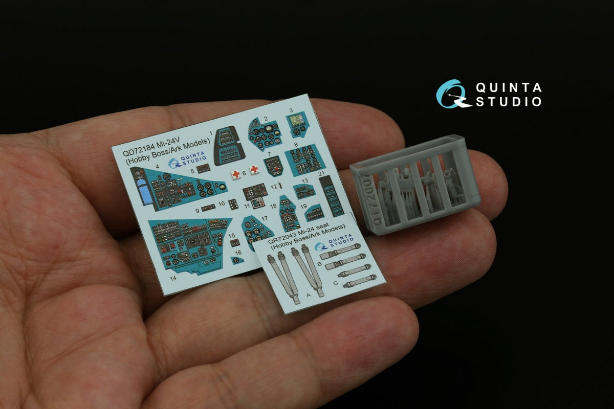 Intérieur imprimé en 3D et coloré sur papier décalcomanie Quinta Studio QD+72184 Mi-24V (Hobby Boss/ARK Models) (avec pièces en résine imprimées en 3D) 1/72 – image 2