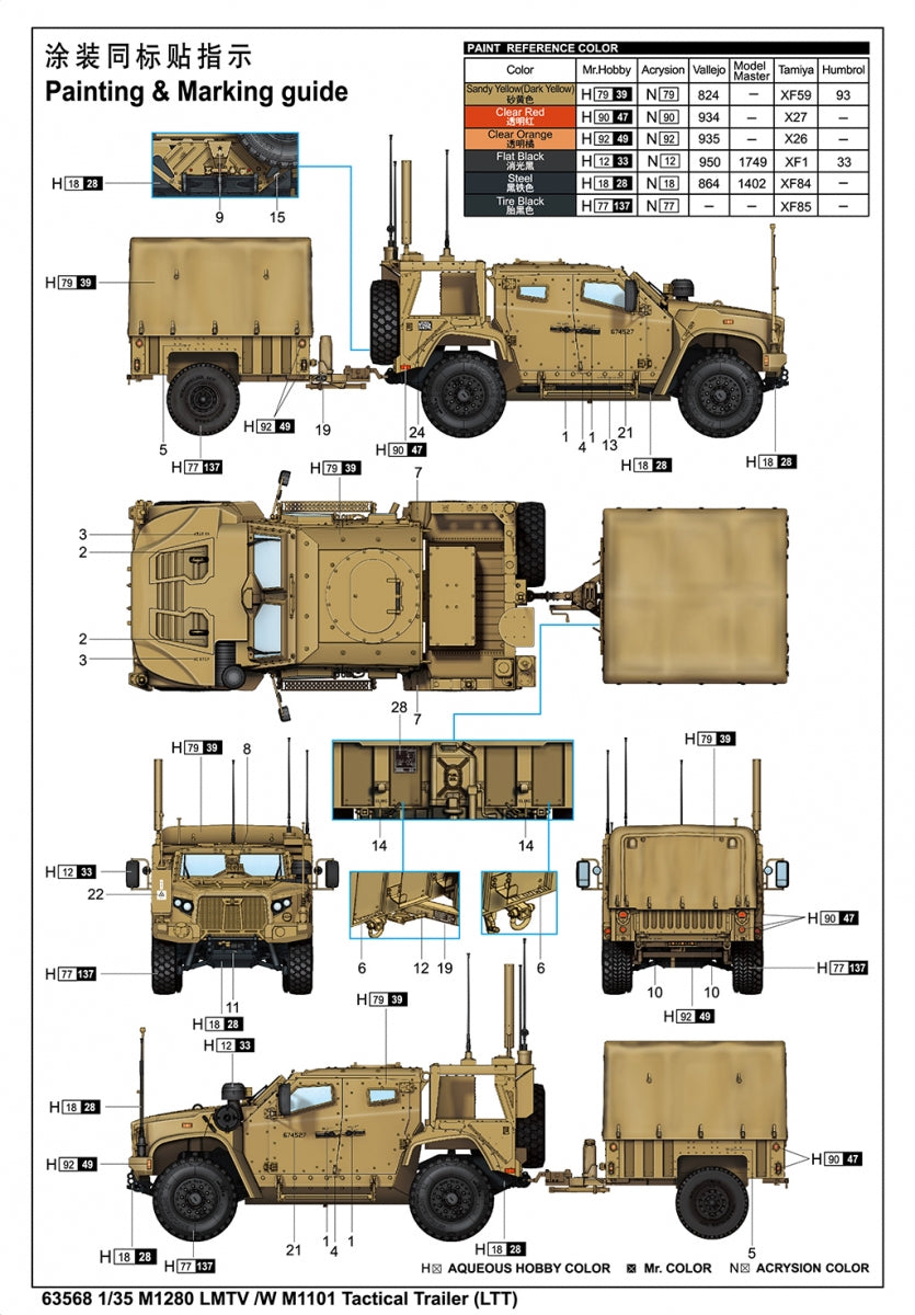 I Love Kit 63568 M1280 LMTV /W M1101 Tactical Trailer (LTT) 1/35 – image 5