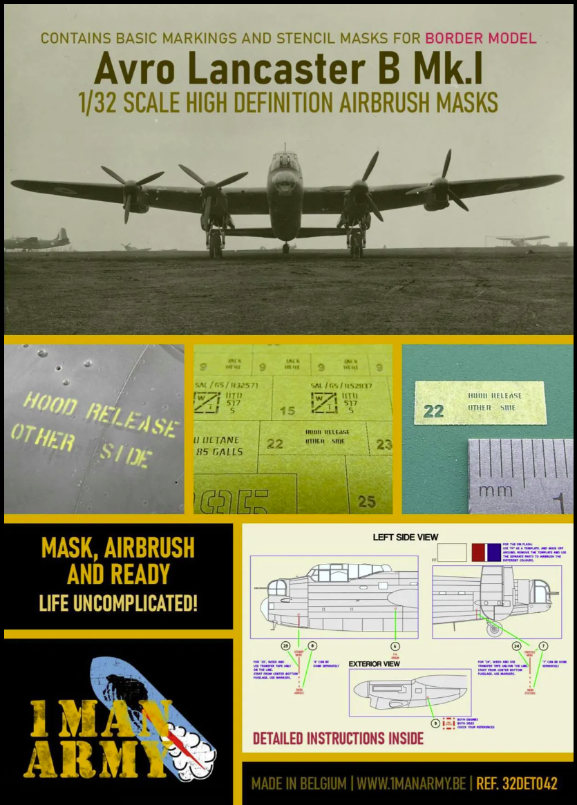 1 Man Army 32DET042 Avro Lancaster B Mk I (Border Model) 1/32