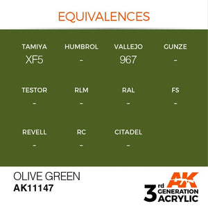 AK Interactive AK11147 OLIVE GREEN – STANDARD 17ml – imagen 3