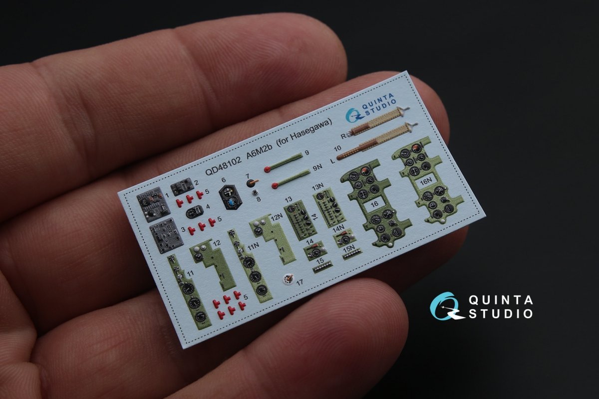 Quinta Studio QD48102 A6M2 3D-Printed &amp;amp; coloured Interior on decal paper (for Hasegawa kit) 1/48 – imagen 4