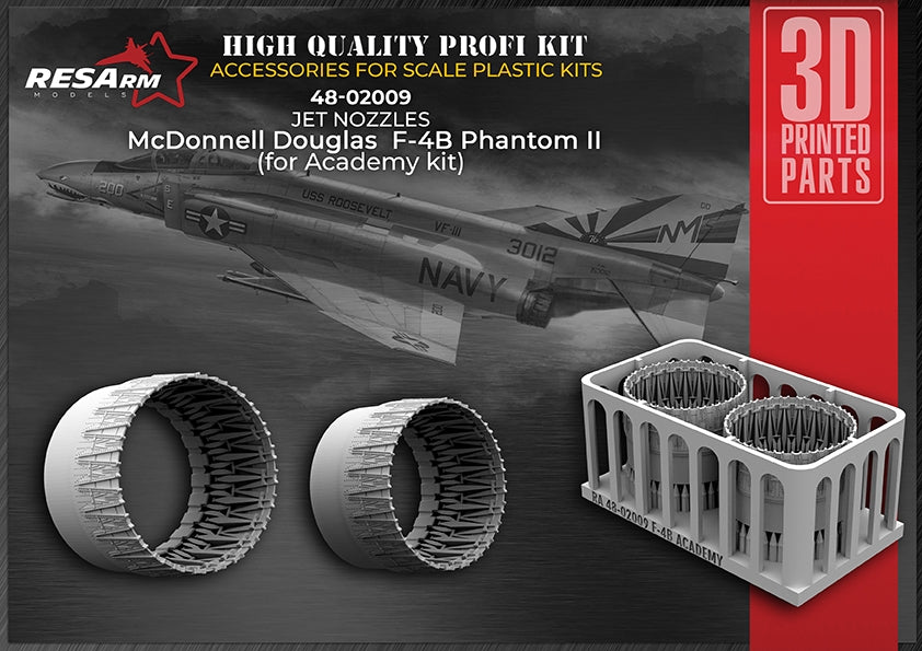 RESArm 48-02009 F-4B ACADEM - JET NOZZLES McDonnell Douglas Phantom ll (3D resin printing) 1/48
