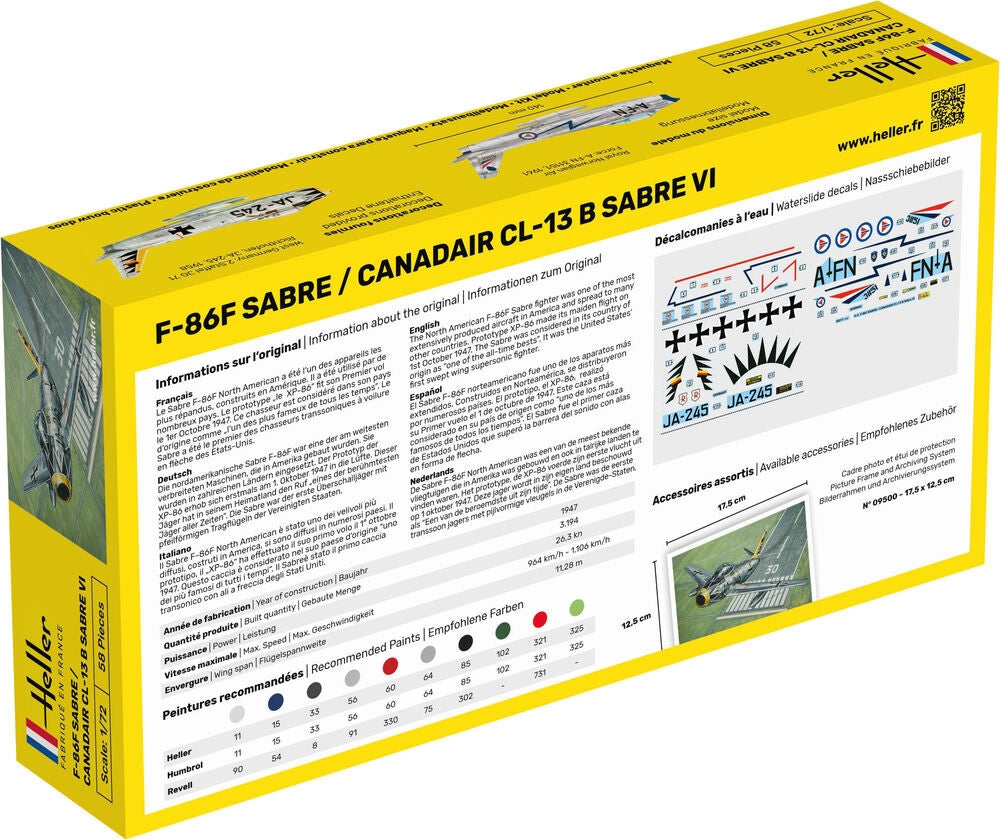 Heller 56277 F-86F SABRE / CANADAIR CL-13 B SABRE VI - Kit de démarrage 1/72 – image 2