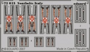 Eduard 73015 Ceintures de sécurité Italie Seconde Guerre mondiale 1/72