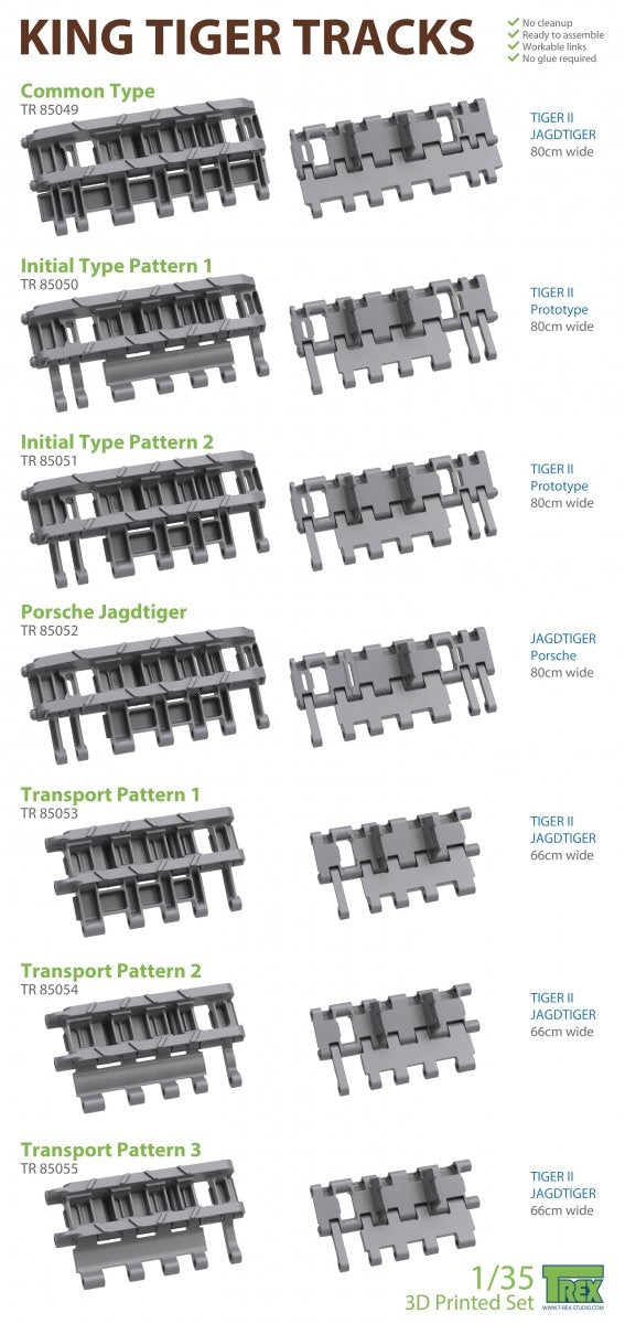 T-Rex Studio TR85055 King Tiger Transport Tracks Pattern 3 1/35 – Bild 5