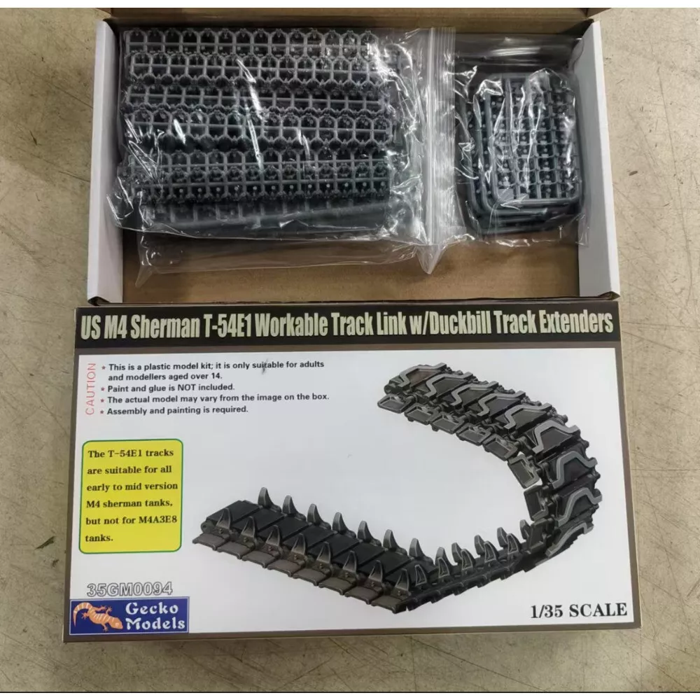 Gecko Models 35GM0094 US M4 Sherman T-54E1 Workable Track Link w/ Duckbill Track Extenders 1/35 – imagen 3