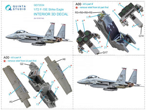 Quinta Studio QD72034 F-15E 3D-Printed &amp;amp; coloured Interior on decal paper (GWH) 1/72 – Bild 14