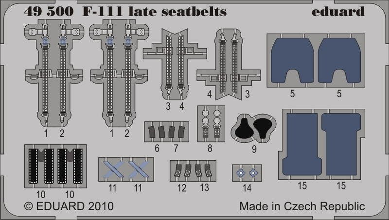 Ceintures de sécurité Eduard 49500 F-111 (version tardive) 1/48 Hobby Boss