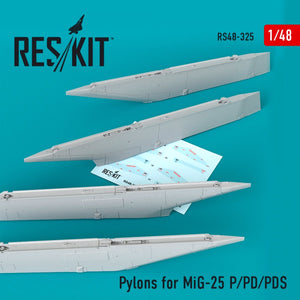 RESKIT RS48-0325 PYLÔNES POUR MIG-25 (P/PD/PDS) 1/48