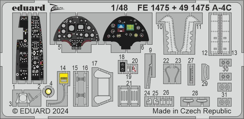 Eduard FE1475 A-4C HOBBY 2000, HASEGAWA 1/48