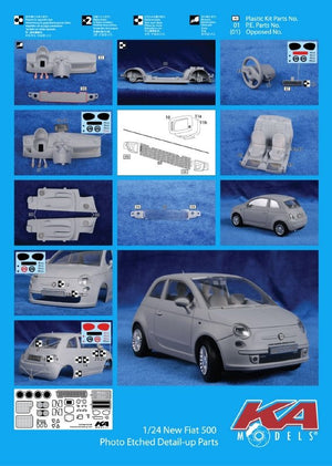 KA Models KE-24045 FIAT500 DETAIL-UP ETCHED PART 1/24 – immagine 2