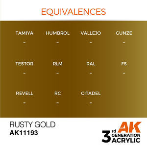 AK Interactive AK11193 RUSTY GOLD – METALLIC 17ml – imagen 3