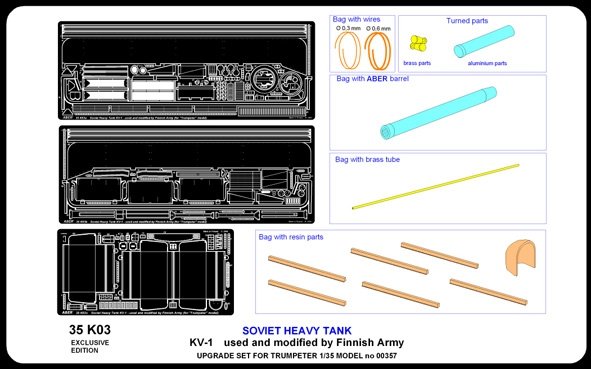 Aber 35K03 Soviet heavy tank KV-1 used and modified by finnish army 1/35 – Bild 6