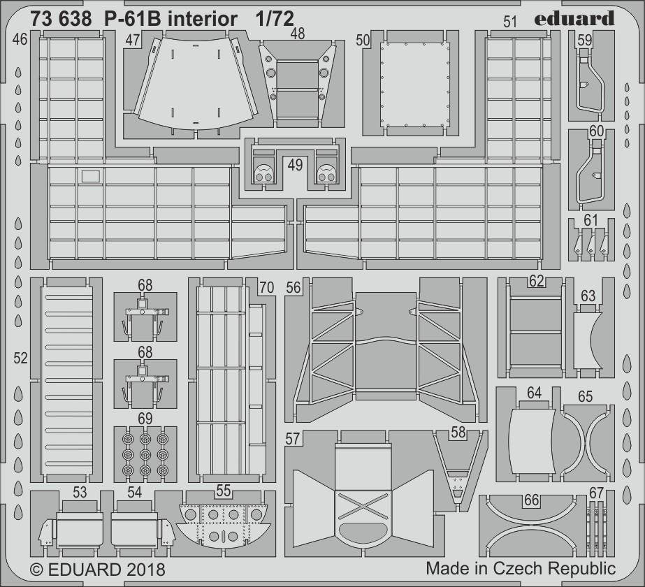 Eduard 73638 P-61B interior 1/72 HOBBY BOSS – imagen 2