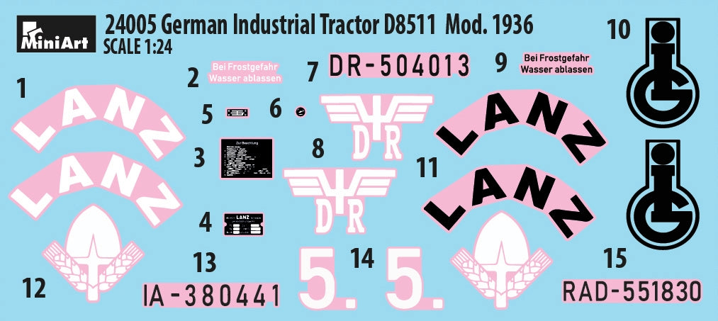 MiniArt 24005 GERMAN INDUSTRIAL TRACTOR D8511 MOD. 1936 1/24 – Bild 2