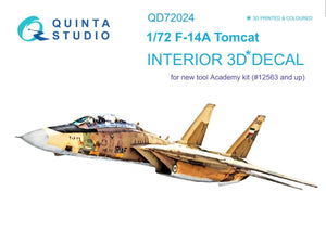 Intérieur imprimé en 3D et coloré sur papier décalcomanie Quinta Studio QD72024 F-14A (pour maquette Academy) au 1/72