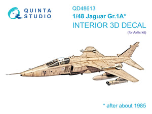 Quinta Studio QD48613 Jaguar Gr.1A 3D-Printed &amp;amp; colored Interior on decal paper (Airfix) 1/48