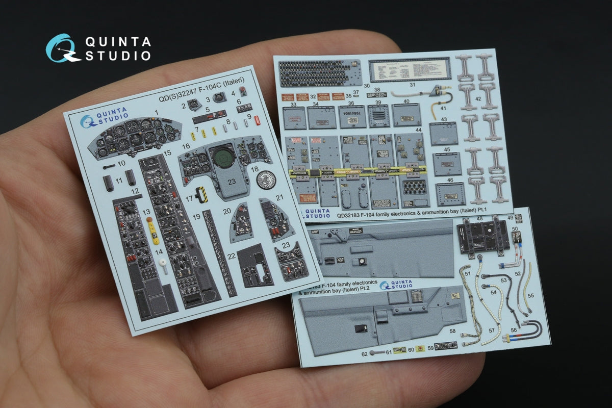 Intérieur imprimé en 3D et coloré sur papier décalcomanie Quinta Studio QD32247 F-104C (Italeri) 1/32 – image 2