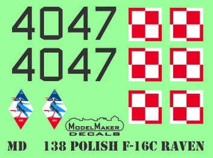 ModelMaker Decals MD48138 Polish F-16C RAVEN 100th Anniversary of Polish Air Force - masks set 1/48 – immagine 2