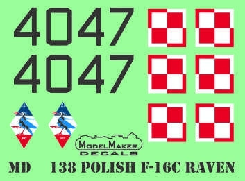 ModelMaker Decals MD48138 Polish F-16C RAVEN 100th Anniversary of Polish Air Force - masks set 1/48 – immagine 2