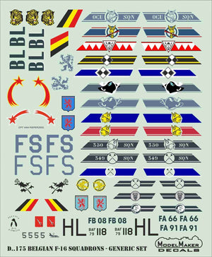 ModelMaker Decals D48175 Belgian F-16 Squadrons GENERIC SET 1/48 – zdjęcie 4