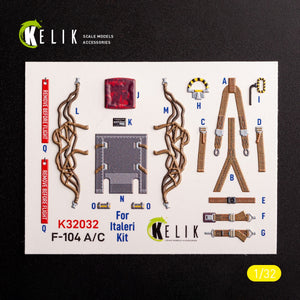 KELIK K32032 F-104 A/C - interior 3D decals for Italeri kit 1/32