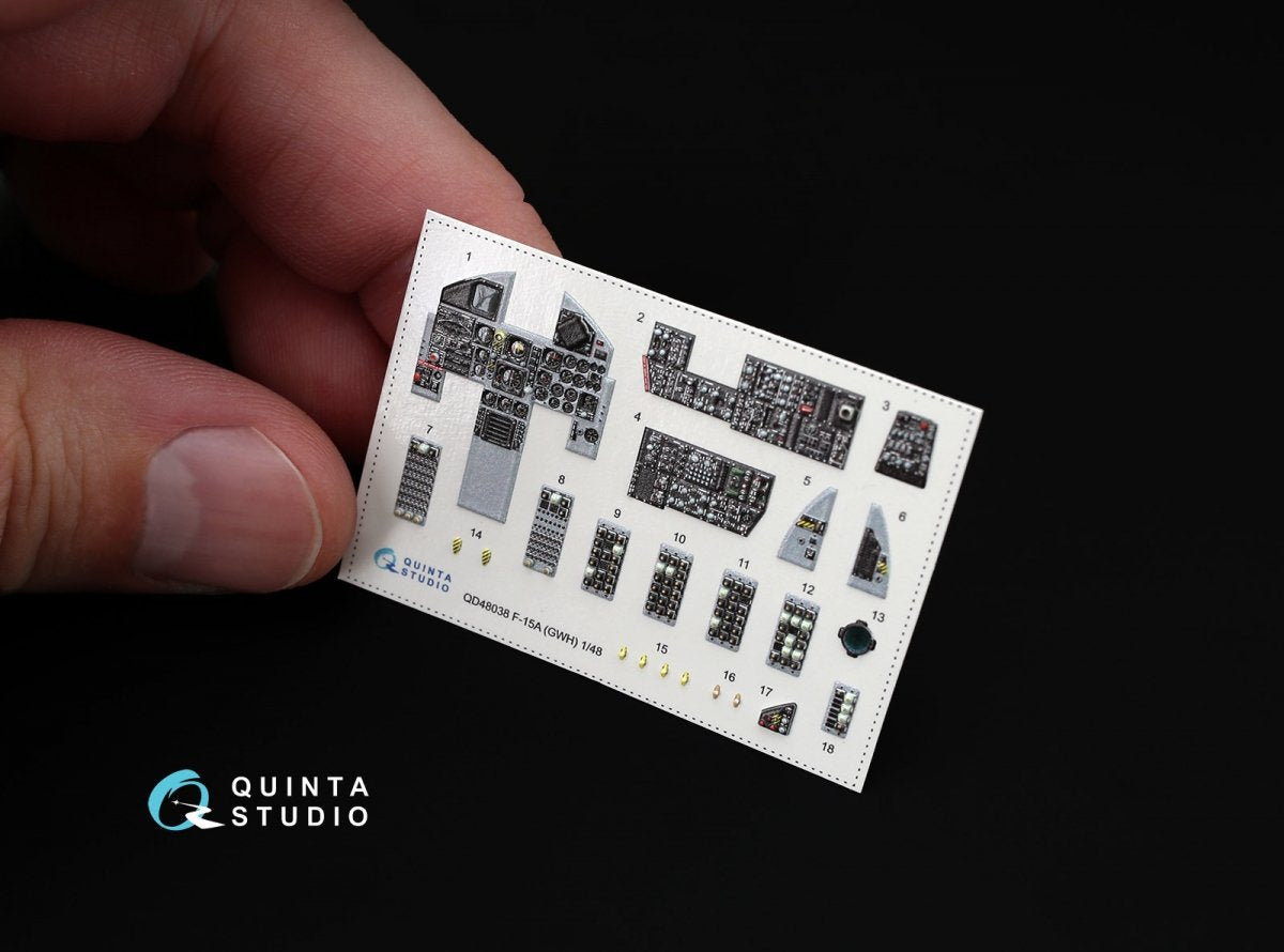 Quinta Studio QD48038 F-15A 3D-Printed &amp;amp; coloured Interior on decal paper (for GWH kit) 1/48 – immagine 7