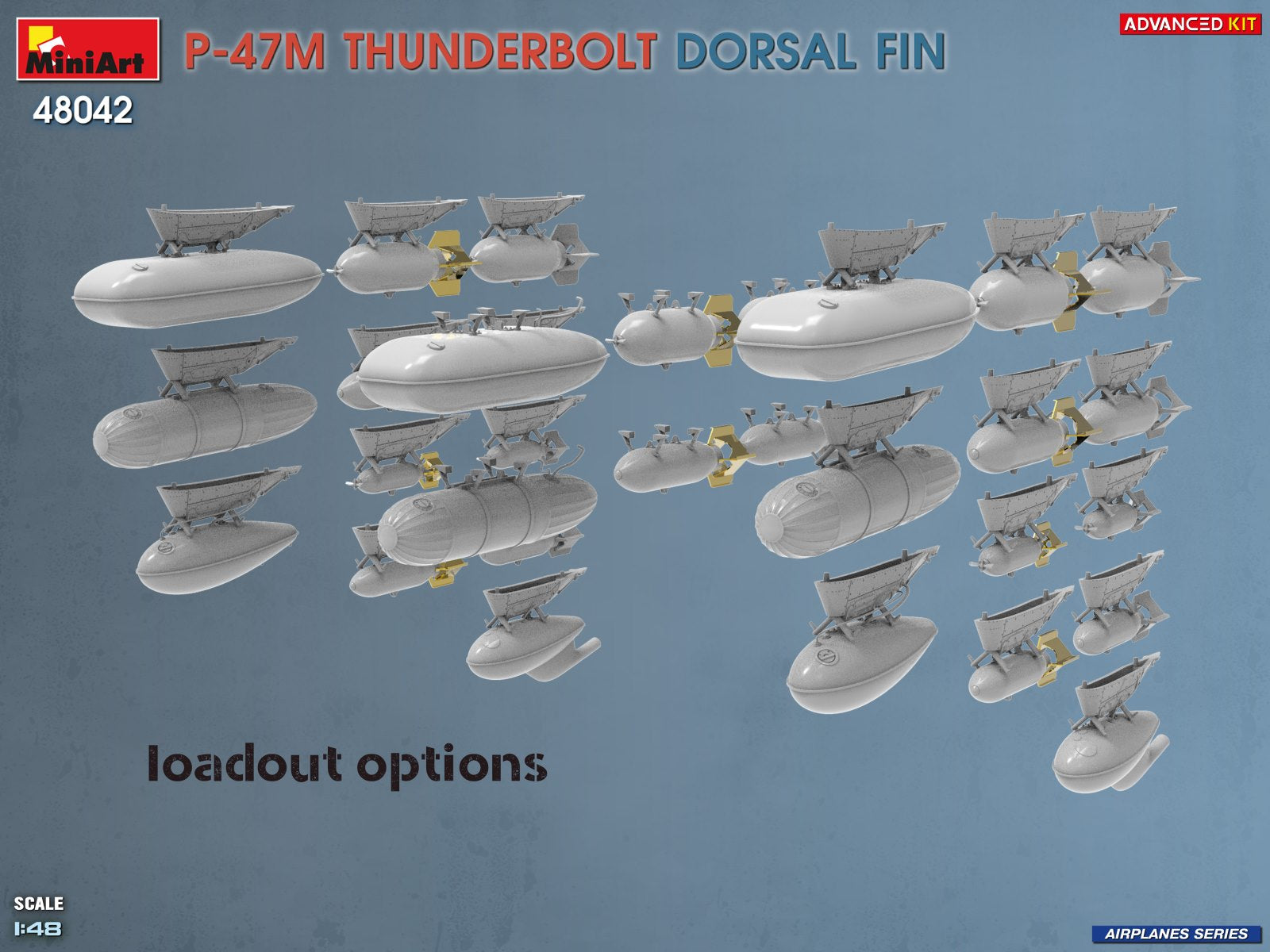 MiniArt 48042 P-47M Thunderbolt Dorsal Fin Advanced Kit 1/48 – imagen 7