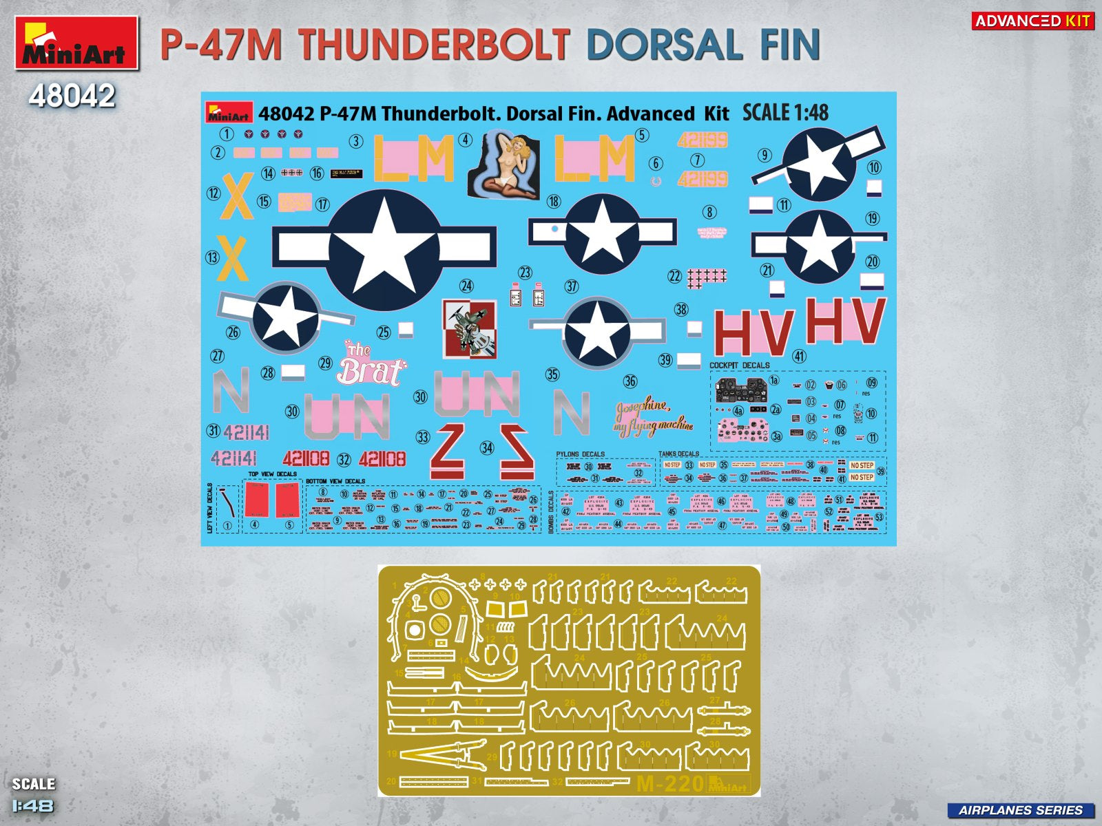 MiniArt 48042 P-47M Thunderbolt Dorsal Fin Advanced Kit 1/48 – imagen 12